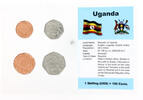 millésimes variés Blister pack of 4 UGANDA coins (1 to 10 shillings) VF