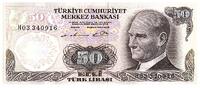 Turkey 50 turk lirasi 50 Turk Lirasi - Pdt Ataturk - ND (1976) - Serial H - P.188 -