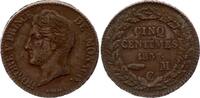Monaco  5 Centimes Honoré V - 1837 MC VF