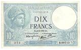 France 1939 10 Francs Minerva - 02-02-1939 - Serial B.68713 VF