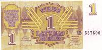 Latvia  1 rouble - Symmetrical design - 1992 - Serial AB UNC