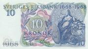 Sweden 10 kronor 10 Kronor Svea - Old Riksbank - 1968 - UNC - P.56 -
