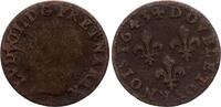 France  Double tournois - Louis XIII - Type of Warin - 1643 A Corbeil B