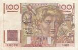 France 1954 100 Francs - Young farmer - Reversed watermark - 01-04-1954 - Serial R.593 - P.128 XF