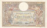 France 1928 100 Francs LOM - large cartridges - 29-02-1928 - Serial M.20712 VF