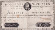 France 50 livres 50 Livres Louis XVI - 29-09-1790- Serial B 29436 -
