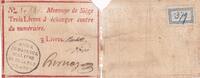 Mainz  3 livres Red, blackstamping in circle - May 1793 FF