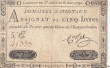 France 5 livres 1791 5 Pounds - 06-05-1791 - Sign. Corsel - Serial 5E FF