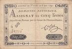 France 5 livres 5 Pounds - 06-05-1791 - Sign. Corsel - Serial 4F -