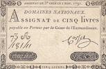 France 5 livres 5 Pounds - 01-11-1791 - Sign. Corsel - Serial 73A -