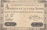 France 5 livres 1791 5 Pounds - 01-11-1791 - Sign. Corsel - Serial 45G VF