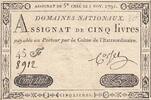 France 5 livres 5 Pounds - 01-11-1791 - Sign. Corsel - Serial 45F -