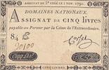 France 5 livres 5 Pounds - 01-11-1791 - Sign. Corsel - Serial 84E -