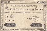 France 5 livres 5 Pounds - 01-11-1791 - Sign. Corsel - Serial 51D -