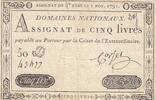 France 5 livres 1791 5 Pounds - 01-11-1791 - Sign. Corsel - Serial 50D FF
