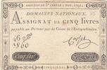 France 5 livres 5 Pounds - 01-11-1791 - Sign. Corsel - Serial 46F -