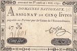 France 5 livres 5 Pounds - 01-11-1791 - Sign. Corsel - Serial 47H -