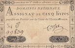 France 5 livres 5 Pounds - 28-09-1791 - Sign. Corsel - Serial 34J -