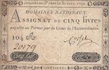 France 5 livres 5 Pounds - 30-04-1792 - Sign. Corsel - Serial 104A -