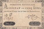 France 5 livres 1792 5 Pounds - 27-06-1792 - Sign. Corsel - Serial 18G VF