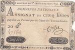 France 5 livres 5 Pounds - 27-06-1792 - Sign. Corsel - Serial 20G -