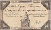 France  50 Livres - 14 December 1792 - French Republic - Sign. Gaillet - Serial 4570 VF