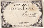 France 5 livres 5 Pounds - 10 Brumaire Year II (31.10.1793) - Sign. Loegel - Serial 16737 VF