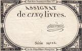 France 5 livres 5 Pounds - 10 Brumaire Year II (31.10.1793) - Sign. Audouin - Serial 24112 VF