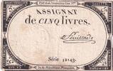 France 5 livres 5 Pounds - 10 Brumaire Year II (31.10.1793) - Sign. Feuillade - Serial 12143 VF