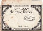 France 5 livres 5 Pounds - 10 Brumaire Year II (31.10.1793) - Sign. David - Serial 7903 VF