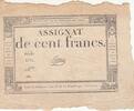 France  100 francs - 18 Nivose An III - 1794 - Sign. Pierre - Serial 3775 VF