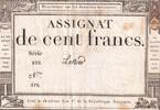 France 100 francs 100 Francs - 18 Nivose An III - (07.01.1795) - Sign. Lenoir - Serial 859 -