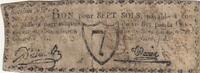 France 7 sols Paris Compagnie de Commission, rue des Bons-enfants - 1792 -