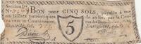 France 5 sols Paris Compagnie de Commission, rue des Bons-enfants - 1792 -