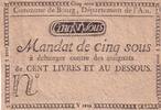 France 5 sous 5 Sous - Ain - City of Bourg- 1792 -
