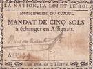 France 5 sols 5 Sous - Aveyron - Cujoul - 1792 - Serial A VF