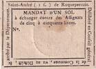 France  1 Sol - Gard - Saint-André de Roquepercuis - 1792 XF
