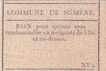 France 15 sous 15 Sous - Gard - Commune de Sumène- 1792 -