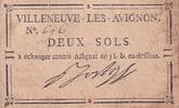 France 2 sols 2 Sous - Gard - Commune de Villeneuve-les-Avignon - 1792 -
