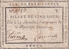 France 5 sous 5 Sous - Haute-Garonne - Municipalité de Muret - 29-09-1792 -
