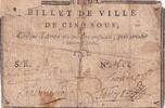 France 5 sous 5 Sous - Haute-Garonne - Billet de Ville de Rieux - 1792 -