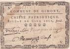 France  5 Sols - Gers - Caisse Patriotique Commune de Gimont - 1792 VF