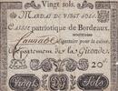 France 20 sols 20 Sols - Gironde - Caisse Patriotique de Bordeaux - 1791 -
