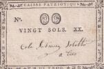 France  20 Sols - Loire et Cher - Caisse Patriotique de Troo - 1792 XF
