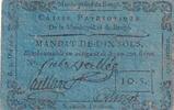 France 1792 10 Sols - Maine et loire - Caisse Patriotique de Baugé - 08-06-1792 VF