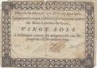 France  20 Sols - Manche - Patriotic fund of the municipality of Saint Laurent de Cuve - 1794 VG+