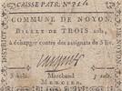 France  3 sols - Oise - Municipality of Noyon - Merchant Mercier - R5 on Kolsky (rare) VF