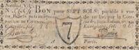France  7 sols - Seine - Paris - Compagnie de Commission - 1792 VF