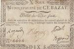 France  10 sous - Puy de dôme - Municipality of Cebazat - 1792 VF