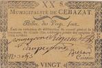 France 20 sous 20 sous - Puy de dôme - Municipality of Cebazat - 1792 -